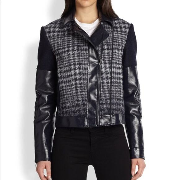 BCBGMaxAzria Madison Navy Moto Jacket - Picture 2 of 6